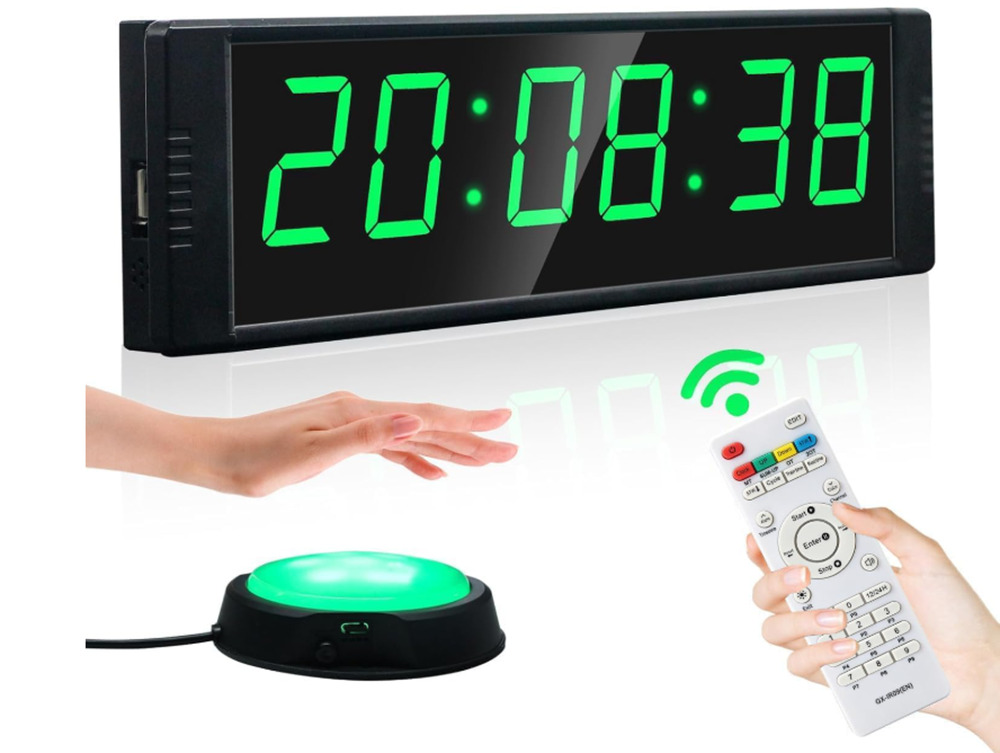 Gym Timer Clock for Home Fitness Timer with Stopwatch Button Large Digital Clock